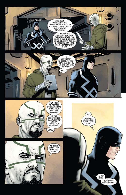 Death of the Inhumans #5 art by Ariel Olivetti, Jordie Bellaire, and letterer VC's Clayton Cowles