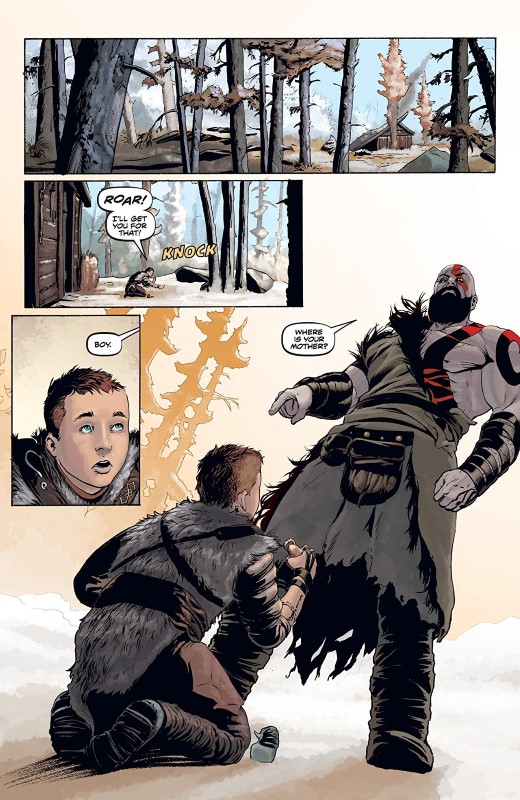 God of War #1 art by Tony Parker, Dan Jackson, and letterer Comicraft's John Roshell